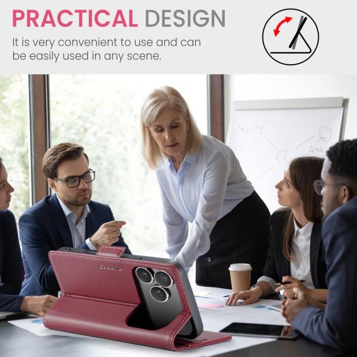 Caseme - CASEME 023 iPhone 17 Pro Max Fodral RFID Blockering Röd