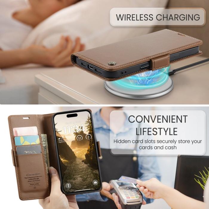 Caseme - CASEME 023 iPhone Air Skal RFID Blocker Glansig Brun
