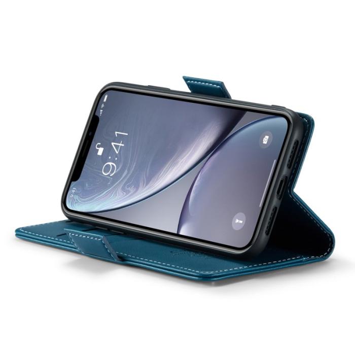 Caseme - CASEME 023 iPhone XR Läderfodral RFID Blockering Blå