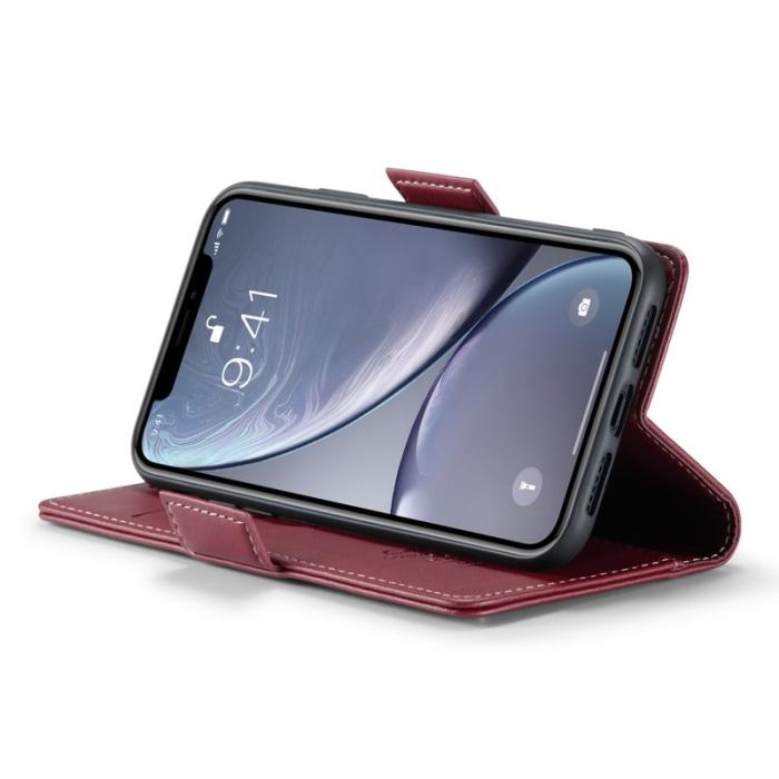 Caseme - CASEME 023 iPhone XR Läderfodral RFID Blockering Röd