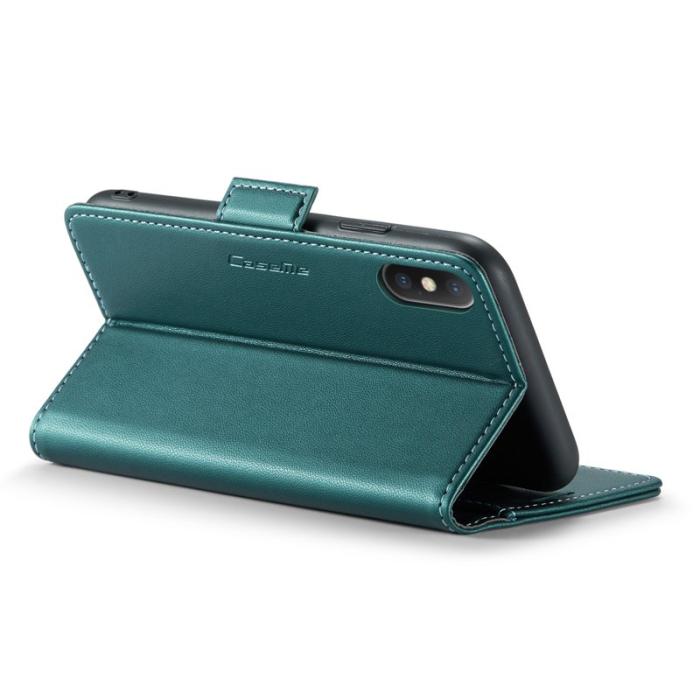 Caseme - CASEME 023 iPhone XS Max Läderfodral RFID 3 Kort Grön