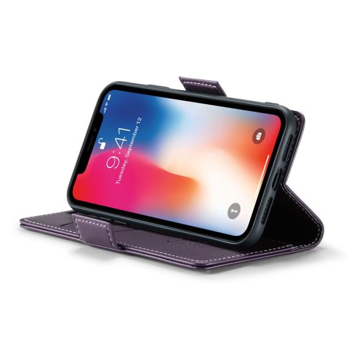 Caseme - CASEME 023 iPhone XS Max Läderfodral RFID 3 Kort Slot Lila