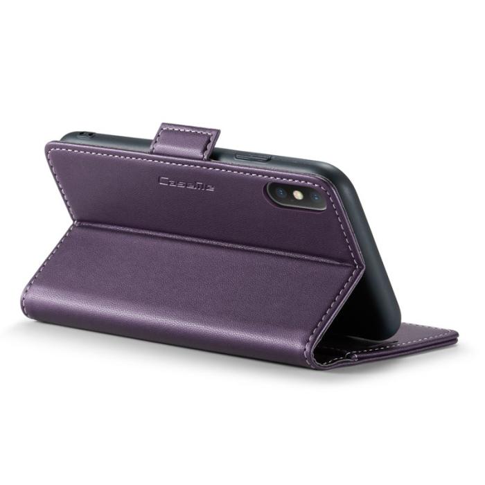 Caseme - CASEME 023 iPhone XS Max Läderfodral RFID 3 Kort Slot Lila