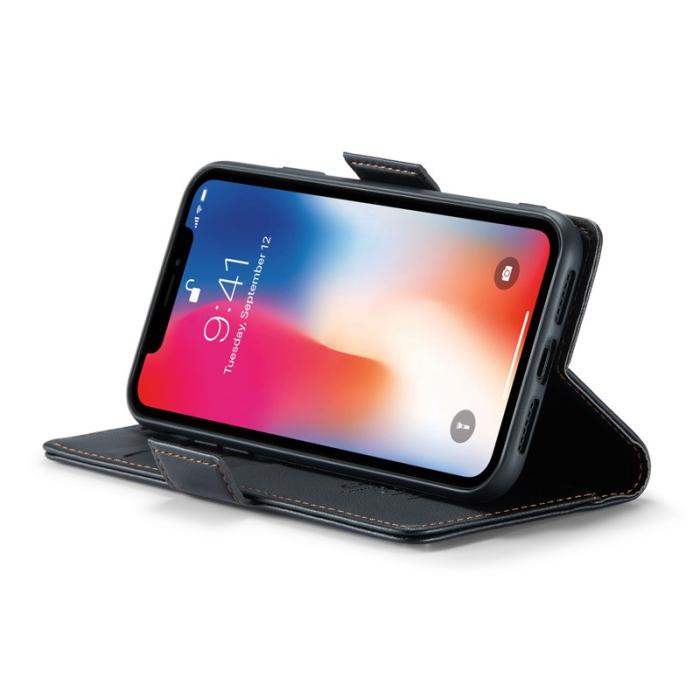 Caseme - CASEME 023 iPhone XS Max Läderfodral RFID Blocker Svart