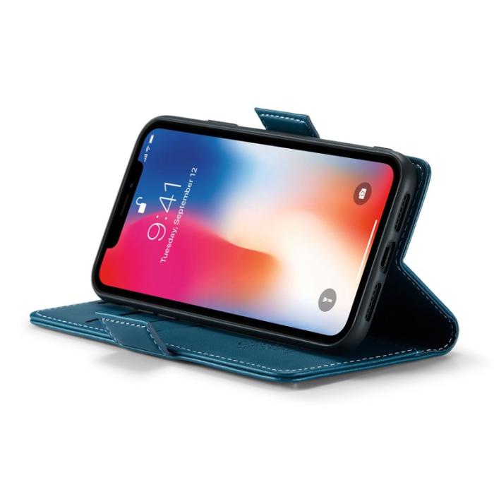 Caseme - CASEME 023 iPhone XS Max Läderfodral RFID Blockering Blå