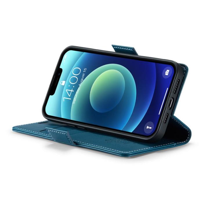 Caseme - CASEME 023 Läderfodral för iPhone 12/12 Pro - Blå