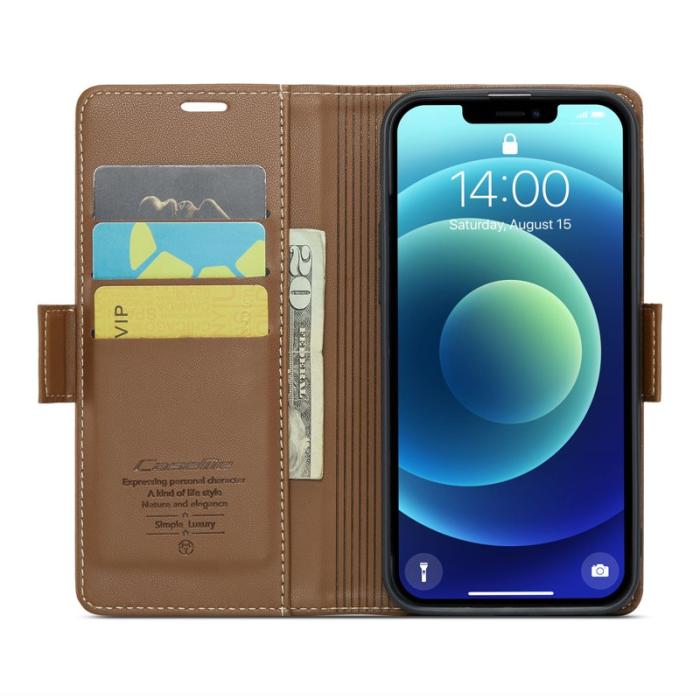 Caseme - CASEME 023 Läderfodral för iPhone 12/12 Pro - Brun