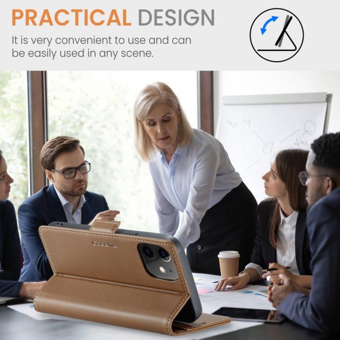 Caseme - CASEME 023 Läderfodral för iPhone 12/12 Pro - Brun