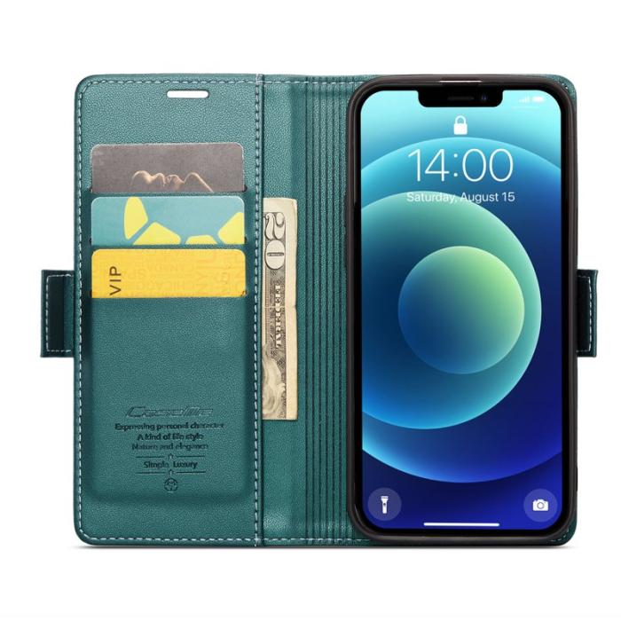 Caseme - CASEME 023 Läderfodral för iPhone 12/12 Pro - Grön