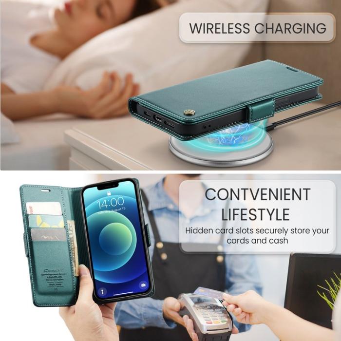 Caseme - CASEME 023 Läderfodral för iPhone 12/12 Pro - Grön