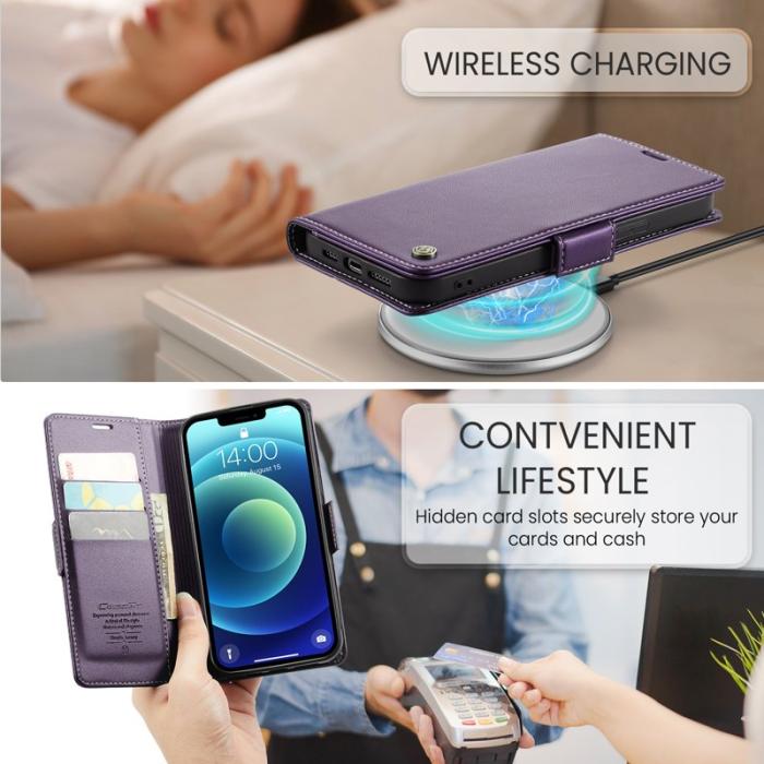 Caseme - CASEME 023 Läderfodral för iPhone 12/12 Pro - Lila