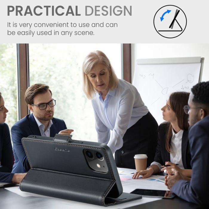 Caseme - CASEME 023 Läderfodral för iPhone 12/12 Pro - Svart