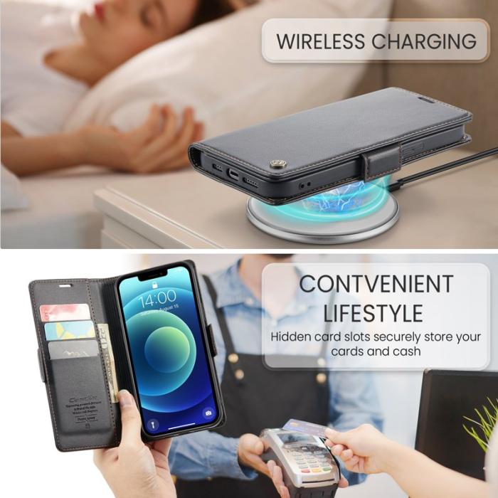 Caseme - CASEME 023 Läderfodral för iPhone 12/12 Pro - Svart