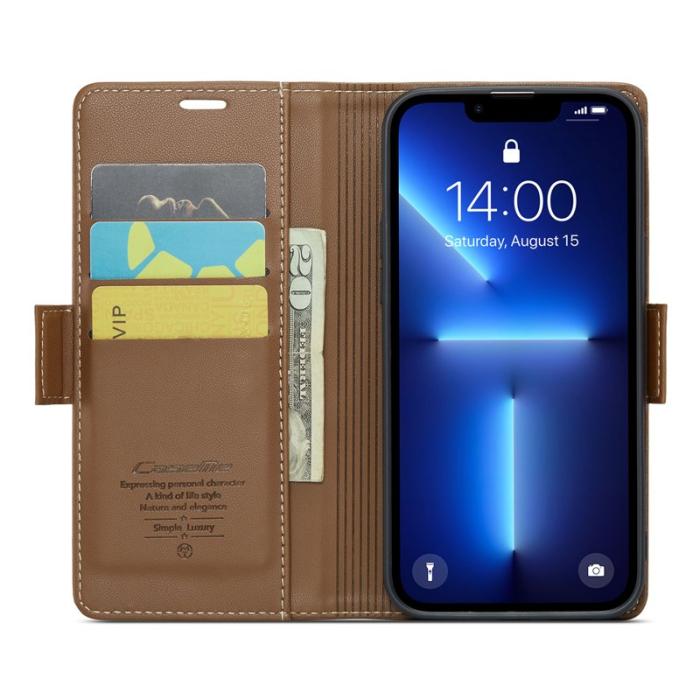 Caseme - CASEME 023 Läderfodral för iPhone 13 Pro Max - Brun