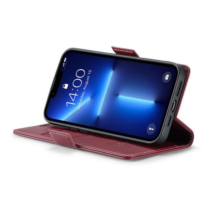 Caseme - CASEME 023 Läderfodral för iPhone 13 Pro Max - Röd