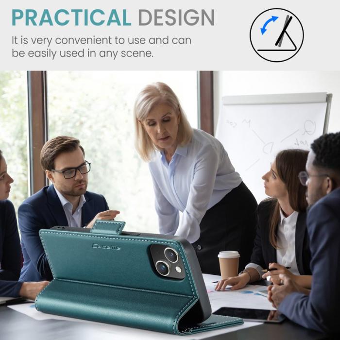 Caseme - CASEME 023 Läderfodral för iPhone 14 Plus - Grön