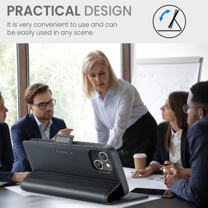 Caseme - CASEME 023 Läderfodral för iPhone 14 Plus - Svart