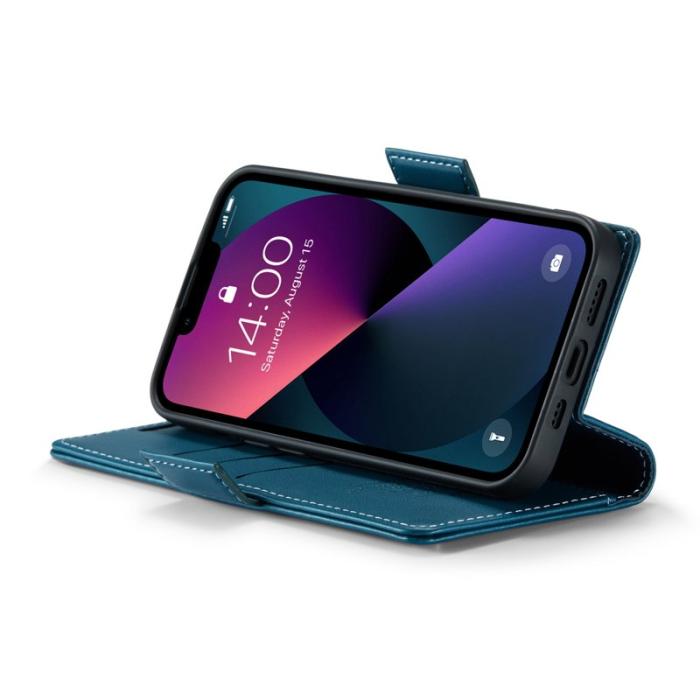 Caseme - CASEME 023 Läderfodral för iPhone 14 RFID Skydd Blå