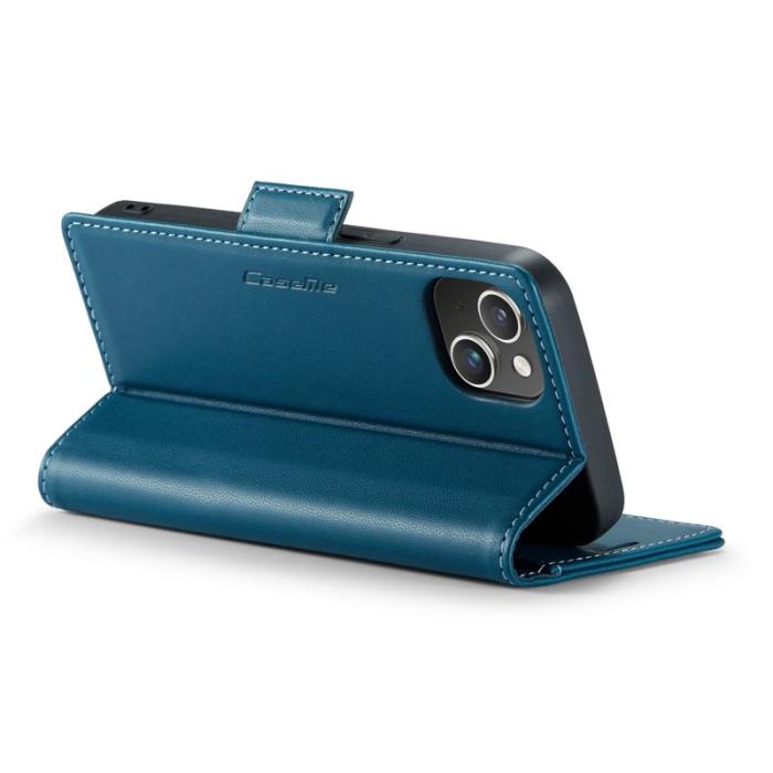 Caseme - CASEME 023 Läderfodral för iPhone 14 RFID Skydd Blå