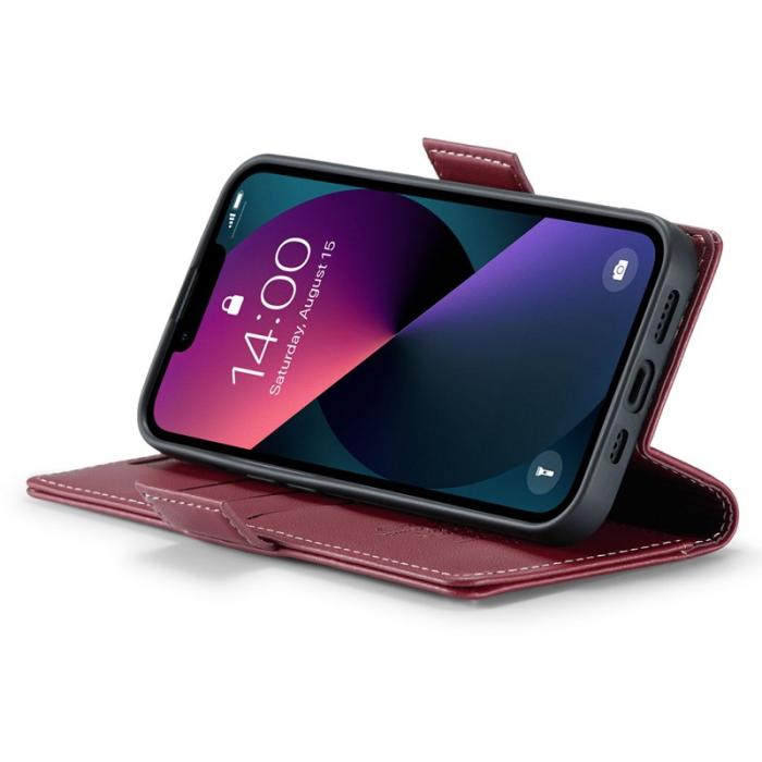 Caseme - CASEME 023 Läderfodral för iPhone 15 Plus - Röd