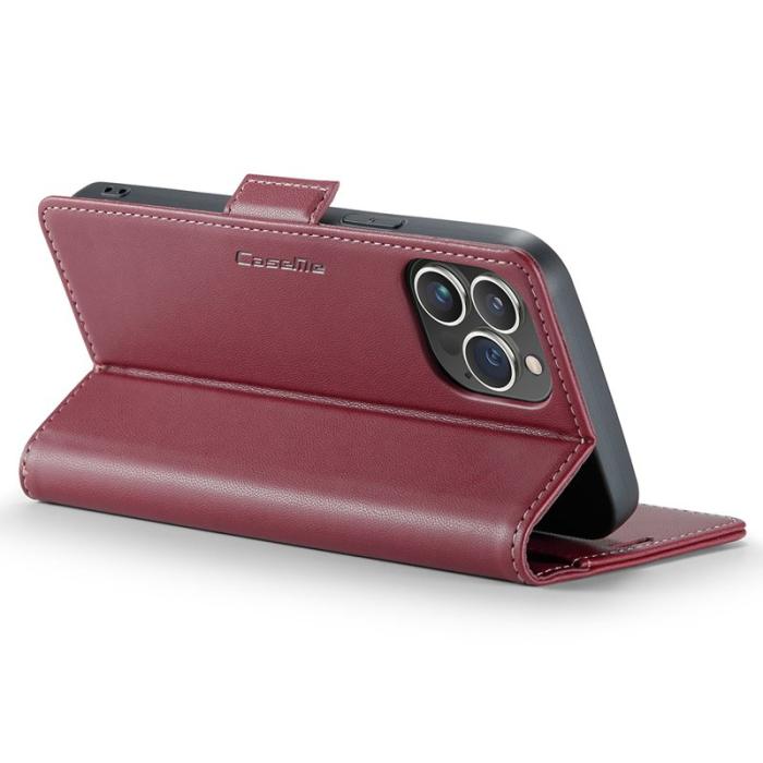 Caseme - CASEME 023 Läderfodral för iPhone 15 Pro Max - Röd