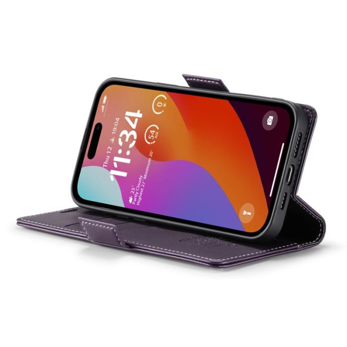 Caseme - CASEME 023 Läderfodral för iPhone 16 Pro Max - Lila