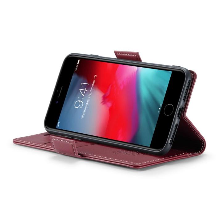 Caseme - CASEME 023 Läderfodral för iPhone 6 Plus/6s Plus/7 Plus/8 Plus Röd
