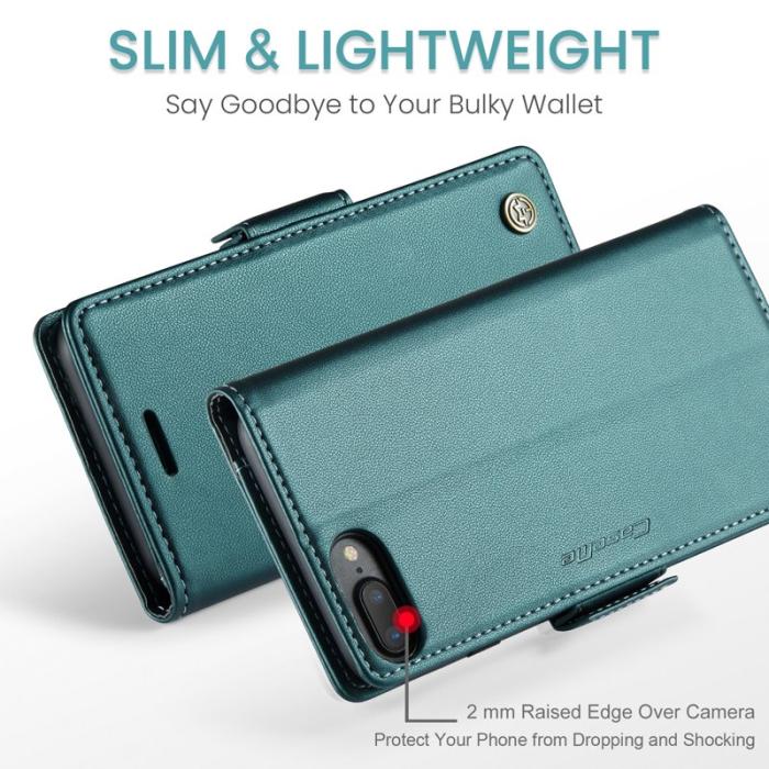 Caseme - CASEME 023 Läderfodral för iPhone 6 Plus/7 Plus/8 Plus - Grön
