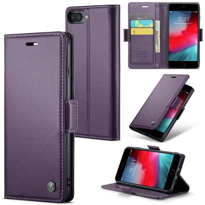 Caseme - CASEME 023 Läderfodral för iPhone 6 Plus/7 Plus/8 Plus - Lila