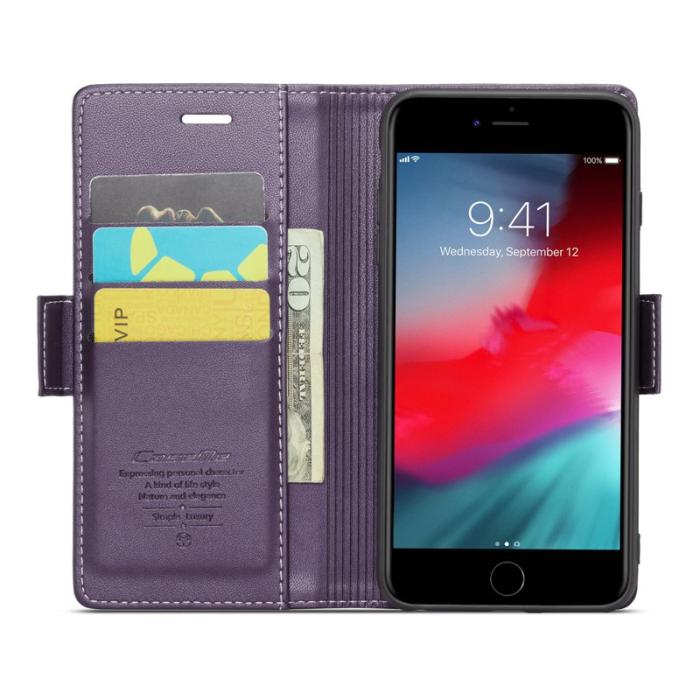 Caseme - CASEME 023 Läderfodral för iPhone 6 Plus/7 Plus/8 Plus - Lila