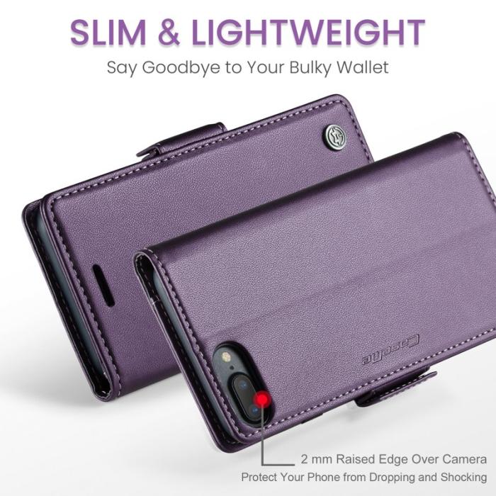 Caseme - CASEME 023 Läderfodral för iPhone 6 Plus/7 Plus/8 Plus - Lila