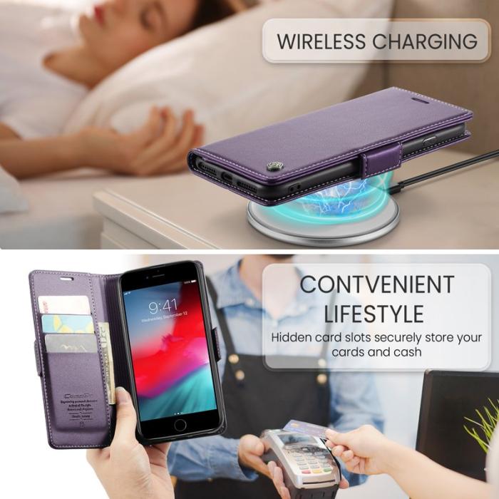 Caseme - CASEME 023 Läderfodral för iPhone 6 Plus/7 Plus/8 Plus - Lila