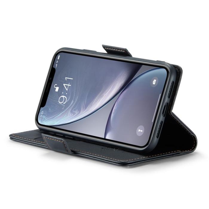 Caseme - CASEME 023 Läderfodral för iPhone XR RFID Blockering Svart