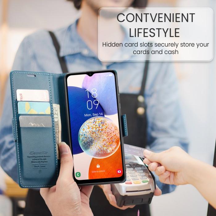 Caseme - CASEME 023 Läderfodral för Samsung Galaxy A14 5G - Blå
