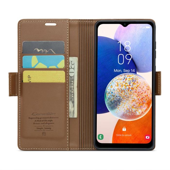 Caseme - CASEME 023 Läderfodral för Samsung Galaxy A14 5G - Brun