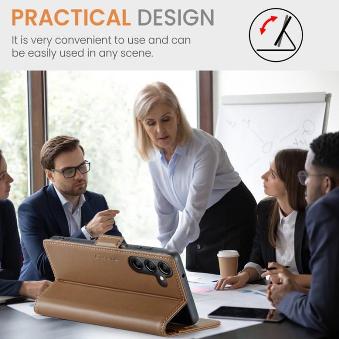 Caseme - CASEME 023 Läderfodral för Samsung Galaxy A14 5G - Brun