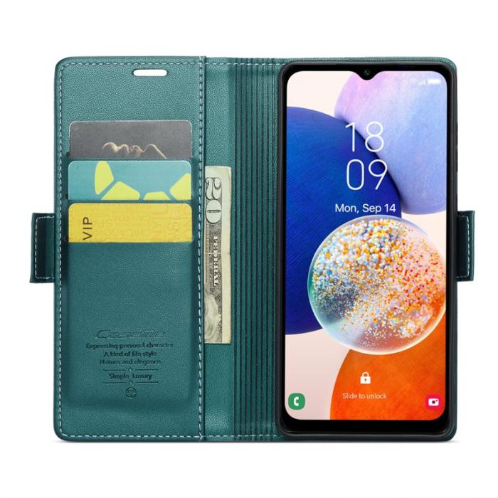Caseme - CASEME 023 Läderfodral för Samsung Galaxy A14 5G - Grön