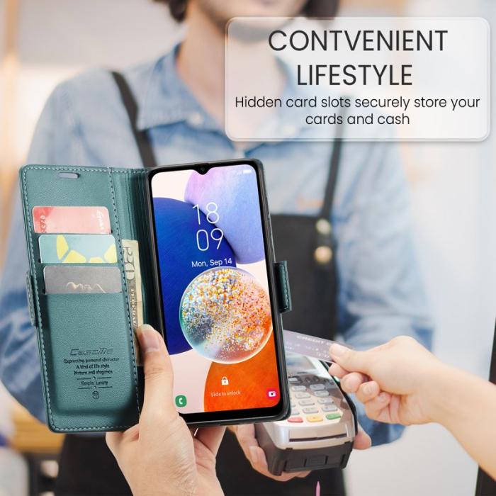 Caseme - CASEME 023 Läderfodral för Samsung Galaxy A14 5G - Grön