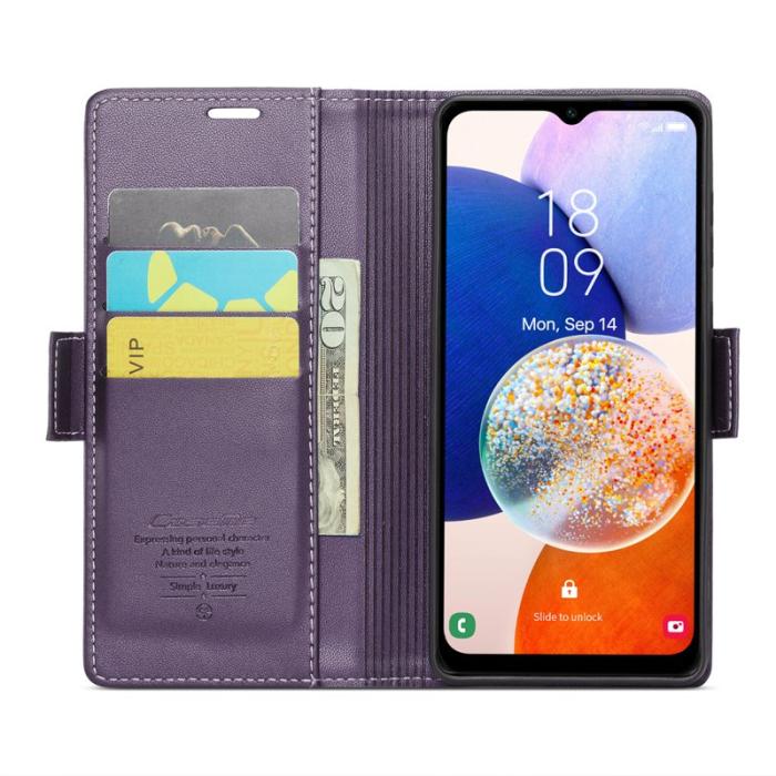 Caseme - CASEME 023 Läderfodral för Samsung Galaxy A14 5G - Lila