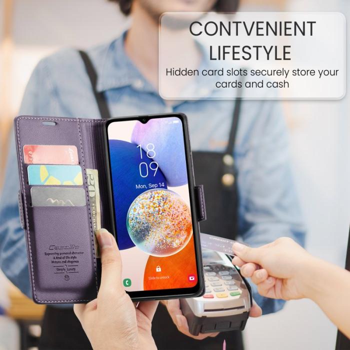 Caseme - CASEME 023 Läderfodral för Samsung Galaxy A14 5G - Lila