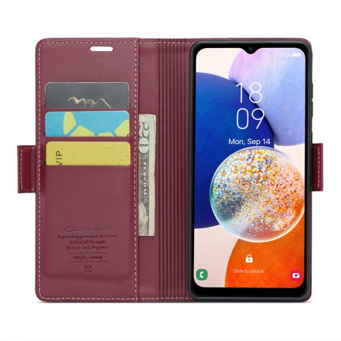 Caseme - CASEME 023 Läderfodral för Samsung Galaxy A14 5G - Röd