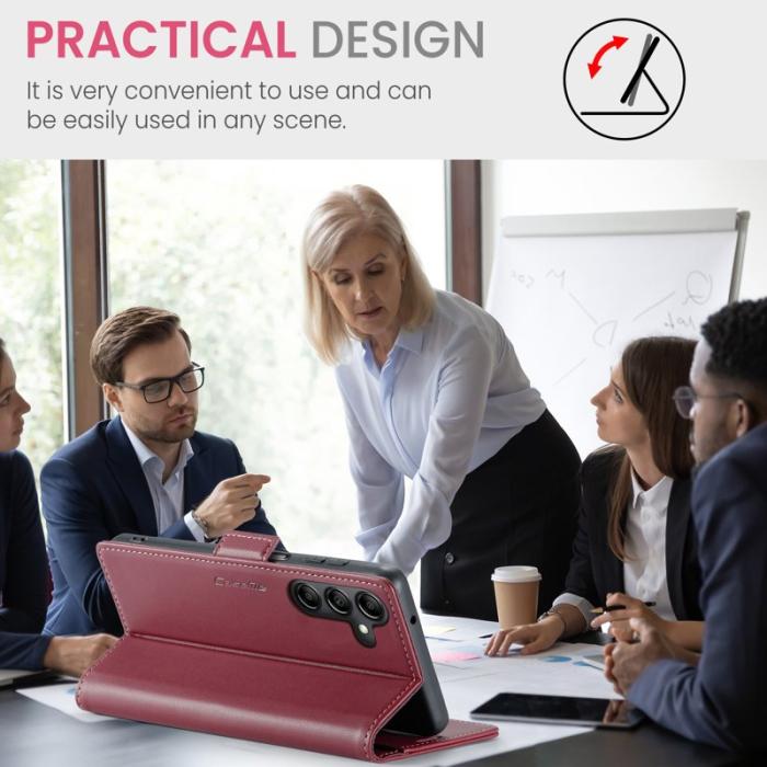 Caseme - CASEME 023 Läderfodral för Samsung Galaxy A14 5G - Röd