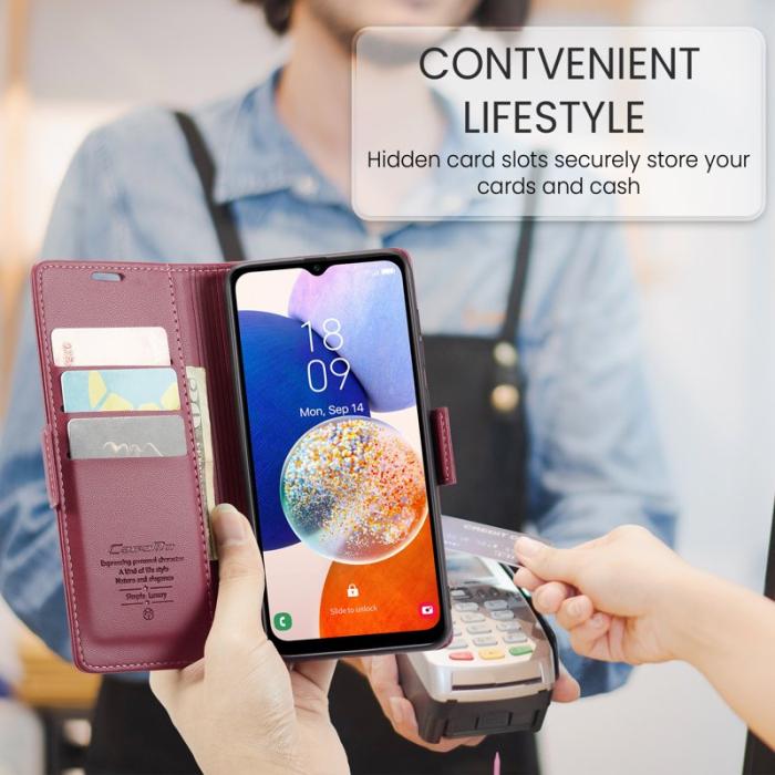 Caseme - CASEME 023 Läderfodral för Samsung Galaxy A14 5G - Röd