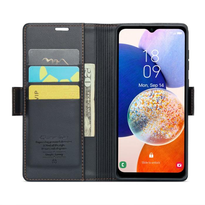 Caseme - CASEME 023 Läderfodral för Samsung Galaxy A14 5G - Svart