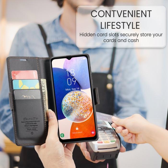 Caseme - CASEME 023 Läderfodral för Samsung Galaxy A14 5G - Svart