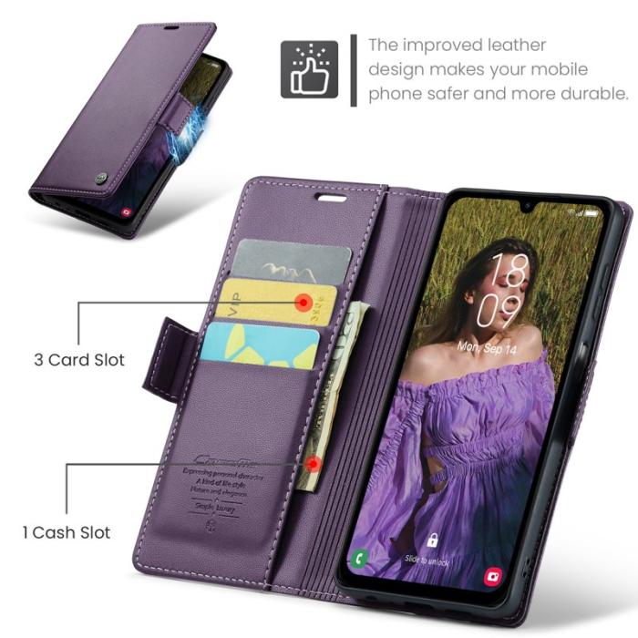 Caseme - CASEME 023 Läderfodral för Samsung Galaxy A16 5G - Lila