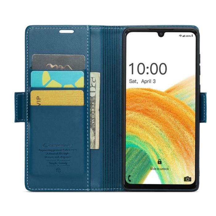 Caseme - CASEME 023 Läderfodral för Samsung Galaxy A33 5G - Blå
