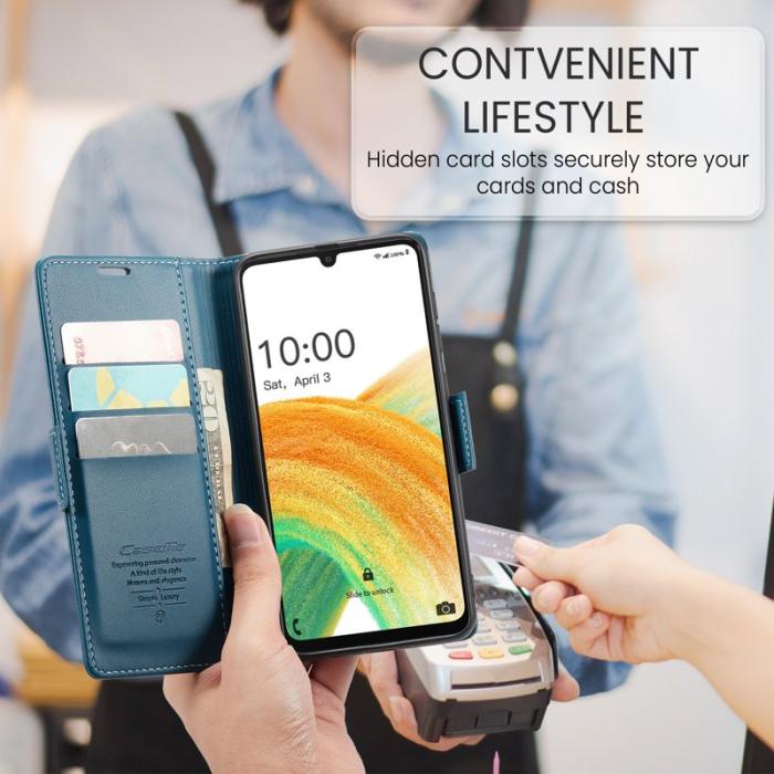 Caseme - CASEME 023 Läderfodral för Samsung Galaxy A33 5G - Blå
