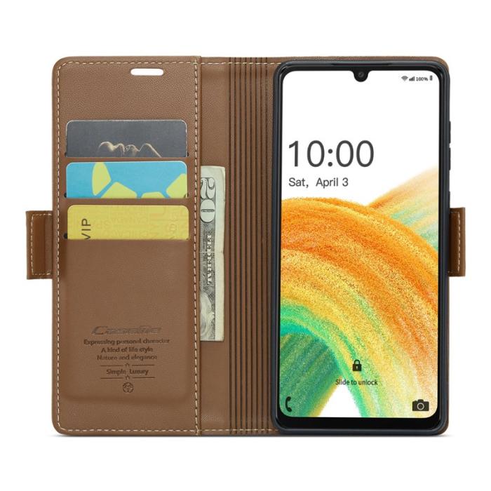 Caseme - CASEME 023 Läderfodral för Samsung Galaxy A33 5G - Brun