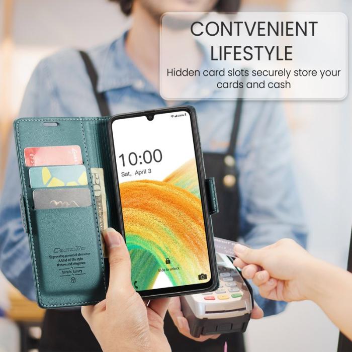 Caseme - CASEME 023 Läderfodral för Samsung Galaxy A33 5G - Grön